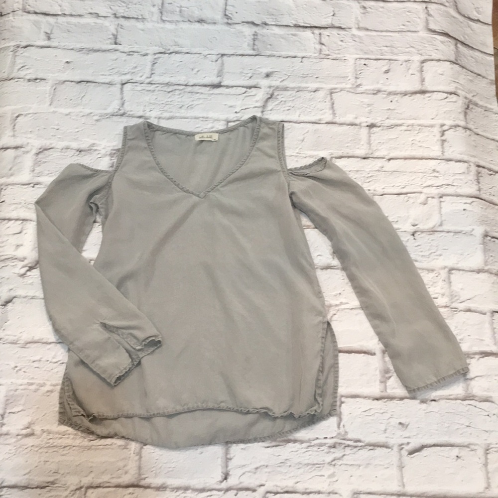 Bella Dahl pale sage cold shoulder sz XS